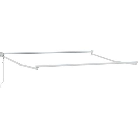 vidaXL  Retractable Awning  Light Grey and White 3 x 2.5 m