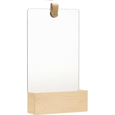 Miroir mural Luxueux, Miroir chambre, Bois de pin massif 23x39,5 cm OIB5970E (1/5)