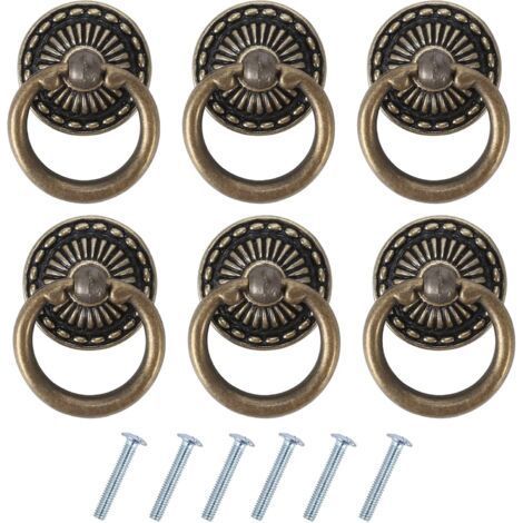 6 Stück Vintage-Möbelgriffe, antike Schubladengriffe, Bronze-Türgriffe für Möbel, Schränke, Kommoden, Schranktüren (1/5)