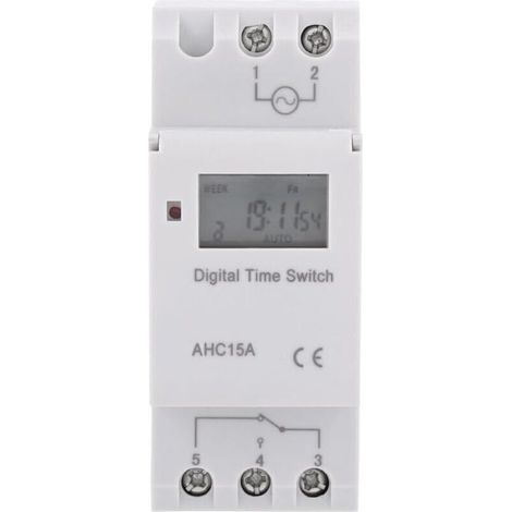 Programmateur électrique hebdomadaire LCD avec minuterie numérique 15 A (220 V) (1/5)