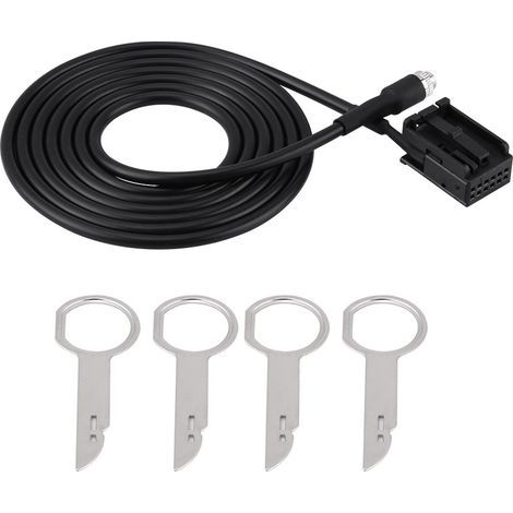 Cable auxiliar de entrada MP3, adaptador de audio en plástico y metal de 145 cm, transferencia de données à grande vitesse para el reemplazo del automóvil Focus a partir de 2004 (1/5)