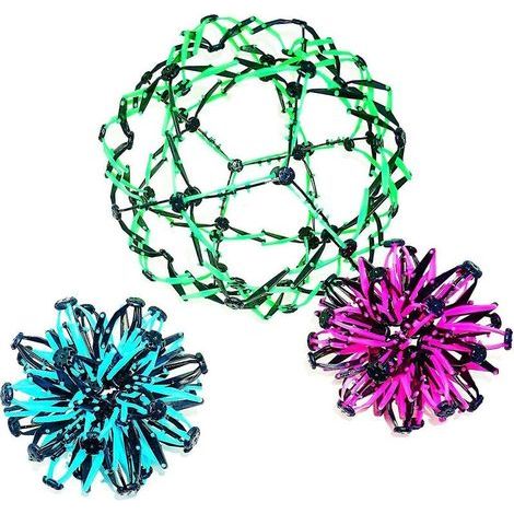 4e's Novelty 3 Pack Expandable Breathing Ball Sphere Toy - Expanding Stress Relief Breathing Ball Toys For Kids & Adults - For Anxiety, Yoga, Deep Bre