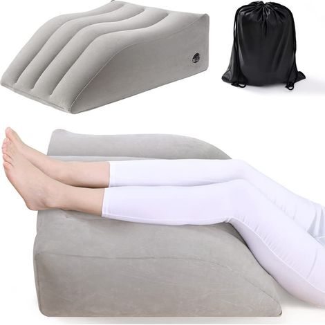 Cuscini gonfiabili per le gambe, cuscino rialzato per migliorare la circolazione e ridurre il gonfiore, cuscino elevatore portatile per le gambe per il letto, ideale per alleviare il mal di schiena