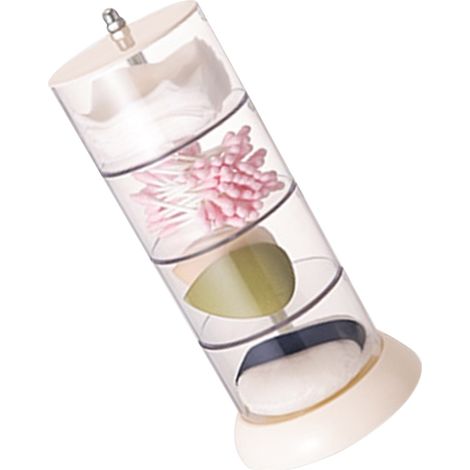 Organisateur de houppettes à plusieurs niveaux, respirant et anti-poussière, pour boucles d'oreilles, blanc, rotatif, 4 étages, pour la maison (1/5)