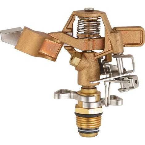 Arroseur asperseur en laiton 1/2 pouce – Modèle réglable 30 à 360 degrés – Raccords filetés standard pour irrigation précise (1/4)