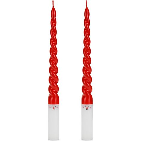 Candele affusolate di Babbo Natale, 25 cm, assortite (1 confezione / 2 pezzi) (1/5)