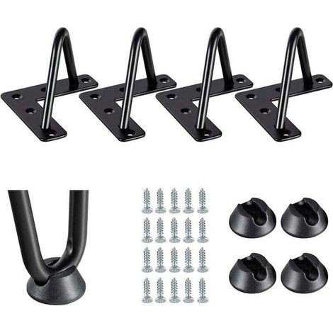 4 Stück Haarnadel-Möbelbeine für Schrank und Stuhl, 10 cm Metall-Tischbeine mit Schrauben und Bodenschonern
