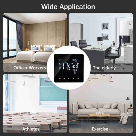 GARRYFIZH Thermostat intelligent avec écran LCD rétroéclairé et programmation hebdomadaire pour système de chauffage de l'eau