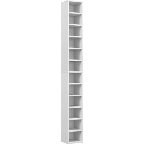 Étagère colonne 175 cm – 12 compartiments – Panneaux de particules MDF – Couleur blanche – Charge max 15 kg – MH (1/5)
