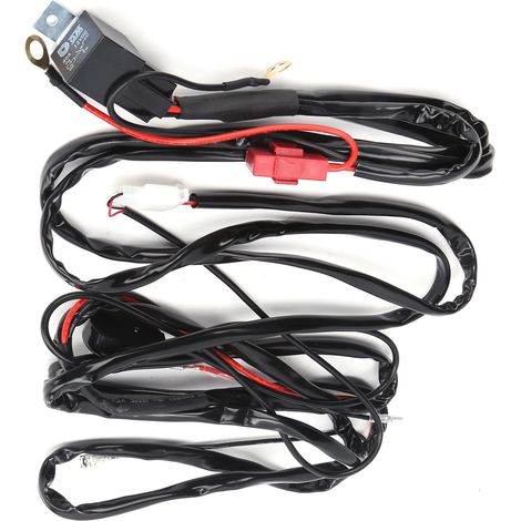 Faisceau de câbles pour projecteurs LED 12V 3m, 1 vers 2, relais 40A, fusible lame IP67 étanche universel (1/5)