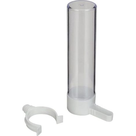 Abreuvoir Oiseau - 1 Unité - Plastique Transparent - Distribution Eau - Cage Volière - 15 cm Blanc MICRODERMABRASION (1/5)