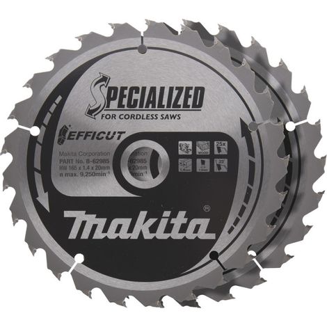 Makita B-62985-2 Jeu de lames de scie circulaire 165 x 20 x 1.4 mm Nombre de dents: 25 2 pc(s)