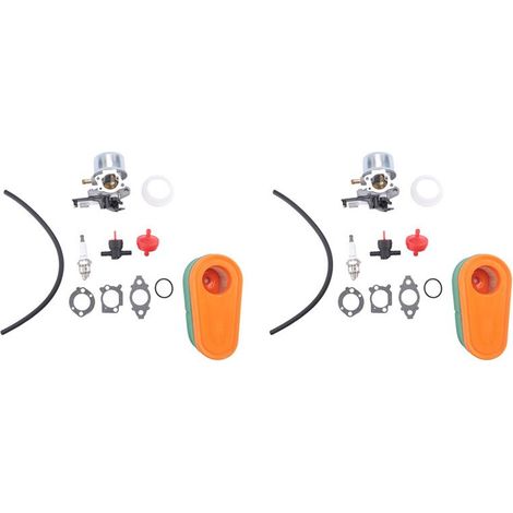 Dos carburadores 591137 para motores de cortacésped Briggs & Stratton 591137, 590948 y 775EX, y carburadores 795066 y 796254 con filtros de aire. (1/4)