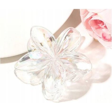 Pinza para el cabello con forma de flor de Moana de Ecarla, blanco iridiscente SP317B (1/2)