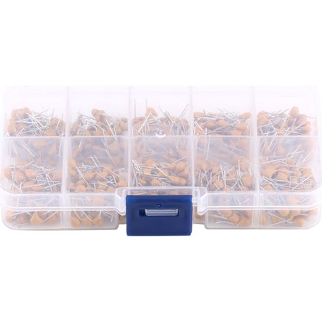 500 condensateurs céramiques multicouches monolithiques (10 valeurs : 0,1 µF à 10 µF) avec boîte de rangement (1/5)