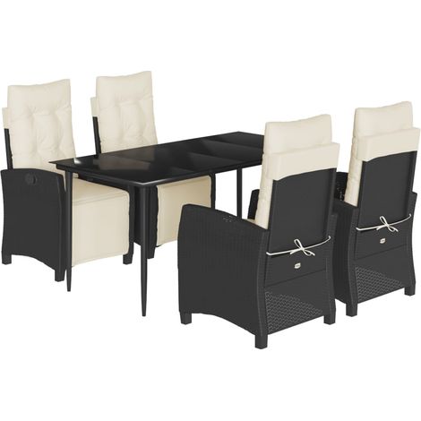 Maison Exclusive - Set de muebles jardín 5 pzas con cojines ratán (1/5)