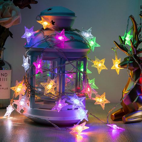 Solarbetriebene LED-Lichterkette, 7 m, 50 LEDs, 8 blinkende Multicolor-Modi, Außendekoration für Camping, Weihnachten und Feste, romantische kleine Sterne-lsw