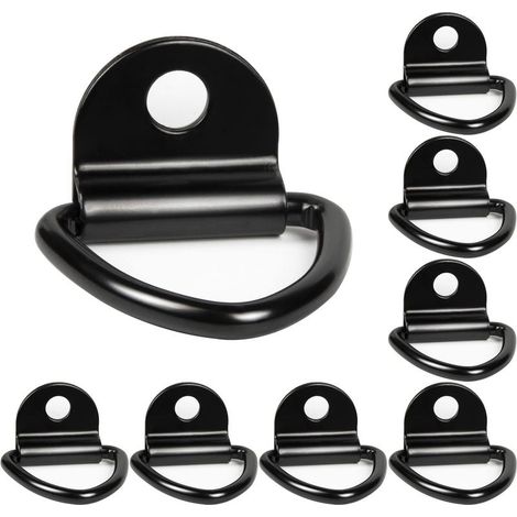 8 Pcs Crochets d'Arrimage pour Anneau en D Noir pour avec Support Kayaks Bateaux Cano毛 Pendentifs Remorques Pickups Camions Autos Jardin (1/5)