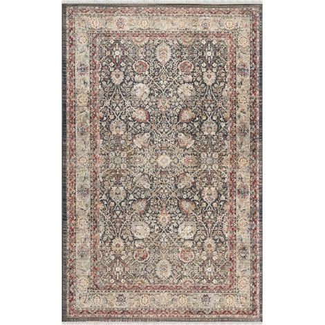 Tapis d'orient 80 x 160 cm, motif oriental, bleu, beige et rouge, décoration authentique et chaleureuse (1/5)