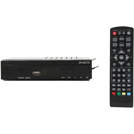 Récepteur TV numérique terrestre JN812T2 H.265 TDT DVB-T2 avec guide électronique des programmes (EPG) et tuner TV pour téléviseurs HD/anciens modèles (prise UE). (1/5)