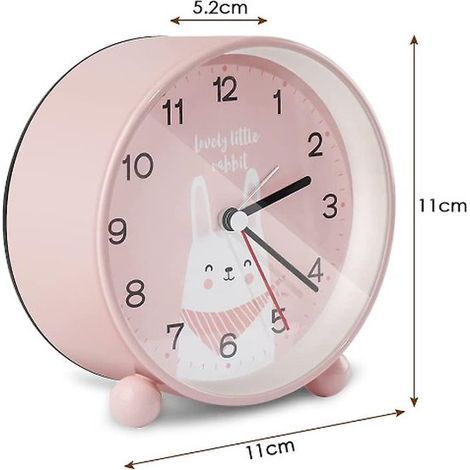 Wecker – Kinderwecker mit Cartoon-Motiv – Kreativer Hase – Niedlicher Digitalwecker – fürs Kinderzimmer – Rosa