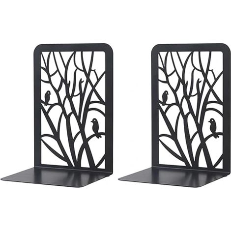 Filiyano-Serre-livres en métal noir, 1 paire de serre-livres pour enfants, motif arbre (1/5)