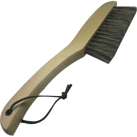 Balai à main - Brosse à poussière à poils doux pour le nettoyage des meubles de la maison, de l'hôtel, du bureau et de la voiture, long manche en bois, longueur 36,5 cm (1/5)