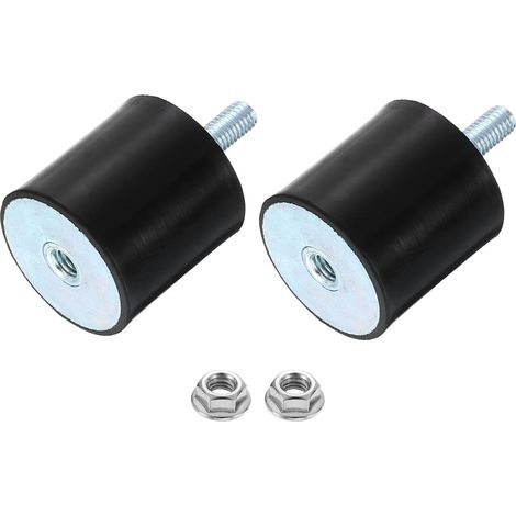 Supports En Caoutchouc, 2Pcs 40x40mm(DxH) Cylindriques Anti-Vibration Isolateur Amortisseur Avec Ecrou Pour Car Bobbin Generator Air Compressors (1/5)
