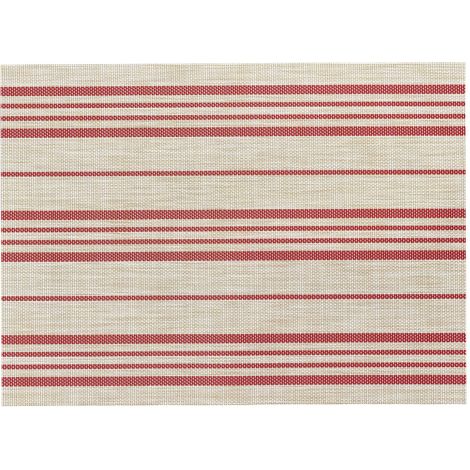Set de Table Rectangulaire Naturel et Rouge en PVC et Polyester 33 x 45 cm - PANGIVO
