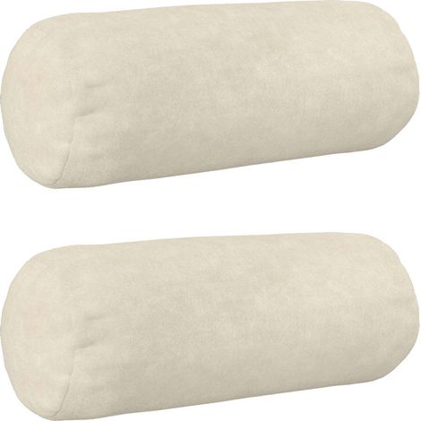 Cushion with Pillow HEERLEN 2 pcs Cream Microfiber Fleece vidaXL (1/5)