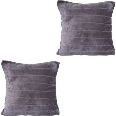 2er Set Flanell Kissenbezug Anthrazit 45x45cm-M806499-Anthrazit (1/2)