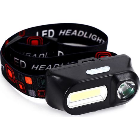 LED Headlamp, USB Rechargeable Headlights, COB LED 6-Modes 60° Adjustable Headlamp, XPE+COB Lighting, for Fishing, Camping, Hiking, Outdoor Lighting