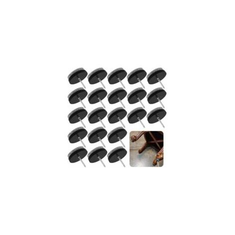 Coussinet de Feutre de Rail Coulissant de 22 mm Noir 20 Pièces Coussin de Chaise à Ongles à Glissière de Meubles à Ongles, Coussin de Chaise, Coussin de Glissière de Meubles en Feutre pour Protéger le