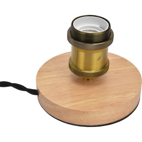 Douille de lampe vintage en bois avec bouton de variation d'intensité pour ampoule E27/E26, luminaire pour chambre à coucher, UE 110-240 V (1/5)