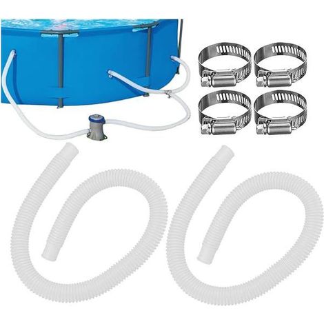 Tuyau filtration piscine, pinces incluses, tuyau réutilisable, tuyau pompe piscine, raccordement, entretien, extérieur, jardin (1/4)