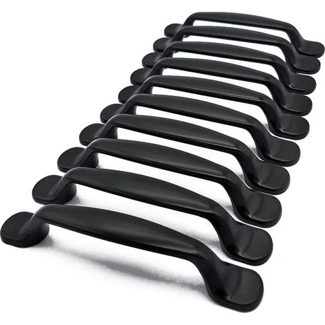 Poignées de meuble 10 pièces, tiroir placard chambre, entraxe 128 mm, aluminium, visserie incluse, tirage moderne cuisine. (1/5)