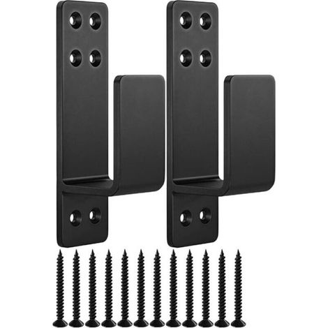 Support de sécurité de porte en 2 pièces, support de barre en forme de U pour la fixation de barricades, accessoire de quincaillerie pour portes et systèmes de sécurité. (1/4)