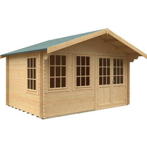 10x14 The Forde 44mm Cabin - L295 x W415 x H282.2 cm - Solid Wood/Softwood/Pine - Natural