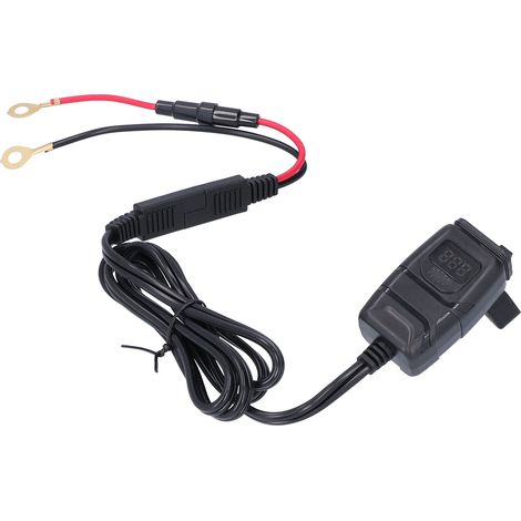 Chargeur de moto QC3.0 double USB étanche avec voltmètre et interrupteur marche/arrêt. Adaptateur secteur étanche avec double port USB et voltmètre. (1/5)