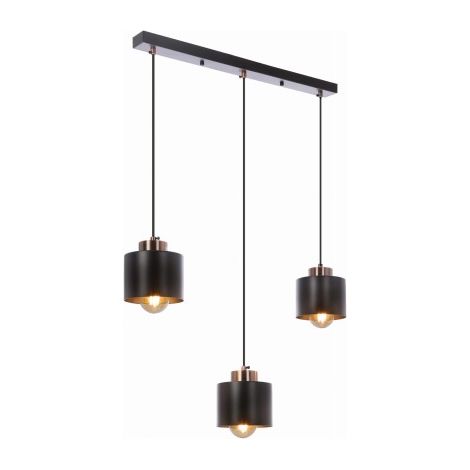 Plafonnier Candellux Olena noir/laiton 3xE27 métal