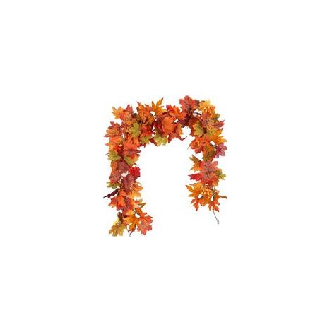 Autumn maple leaf decoration, autumn home decoration, 1.5m autumn leaf garland, artificial autumn garland, outdoor autumn decoration, garland (1/5)