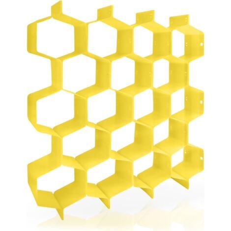 Lot de 8 séparateurs en nid d'abeille réglables pour tiroir rangement créatif DIY séparateur organiseur plastique chaussettes, cravates, cosmétiques (Jaune) Jaune - (1/5)