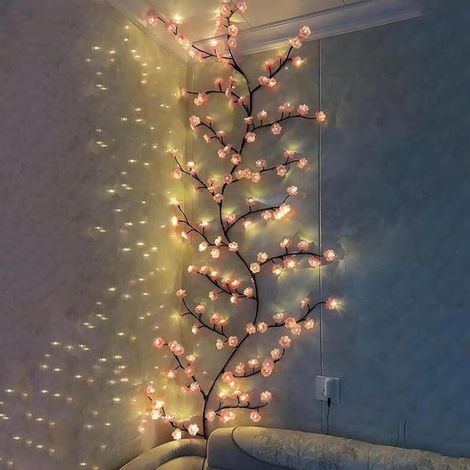Guirlande Lumineuse Forme Branche De Cerisier - 144 LED - Télécommande - 8 Modes Éclairage - Décoration Intérieure - 1 Pièce (1/5)
