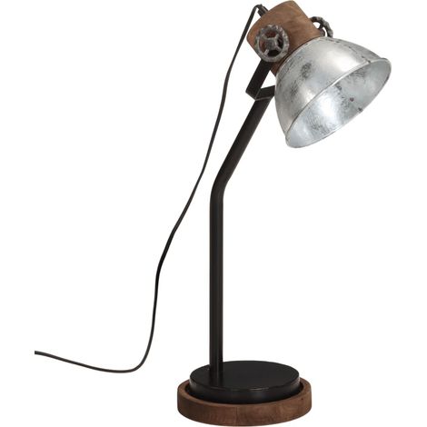 Lampe de bureau 25 W argent vintage 18x18x60 cm E27 CFW84020 (1/5)