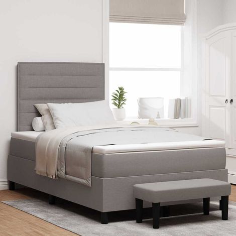 Boxspringbett mit Kopfteil Taupe 120 x 200 cm Stoff