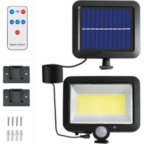Lampe solaire de terrasse, type split, applique murale avec détecteur de mouvement, lampadaire solaire extérieur,