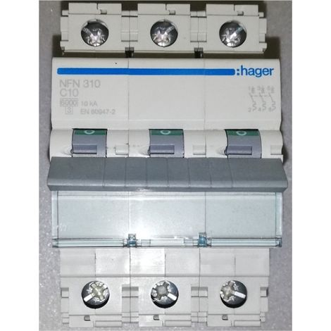 Hager 462827 Circuit breaker 3P 10A 6/10kA C
