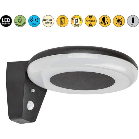Lampada a muro Certovo LED nero LED 4W IP44 4000K B: 22 cm H: 10 cm Ø18,5 cm 3 livelli Dimmabile (1/5)