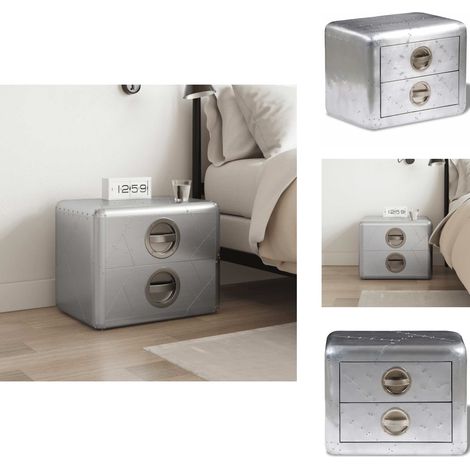 Table de coin avec 2 tiroirs vintage style d'aviation - Table D'appoint - Table Basse - Meuble Déco - Table Vintage - Table Industrielle (1/5)
