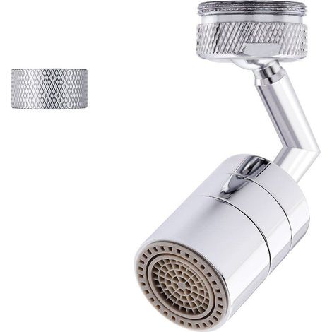 Robinet en laiton pivotant à 720°, pare-éclaboussures, double sortie, augmente la pression de l'eau, rallonge de robinet, aérateur, accessoires de cuisine et de salle de bain (1/2)